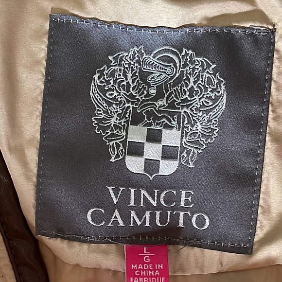 VINCE CAMUTO Quilted Fashion High Neck Drawcord Cuff & Hem Jacket, Tan, large - Picture 5 of 7